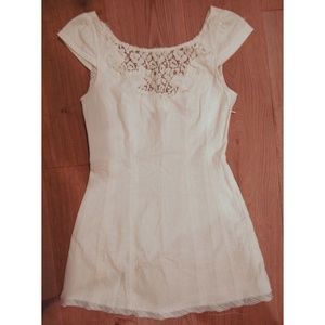 Free People White Lace Mini Dress